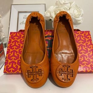 Tory Burch orange REVA flats